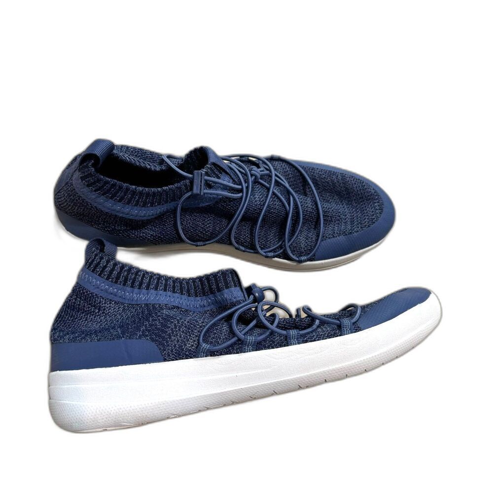 FitFlop Shoes Uberknit Ghillie Slip-on Sneaker Blue Lightweight Womens sz 10